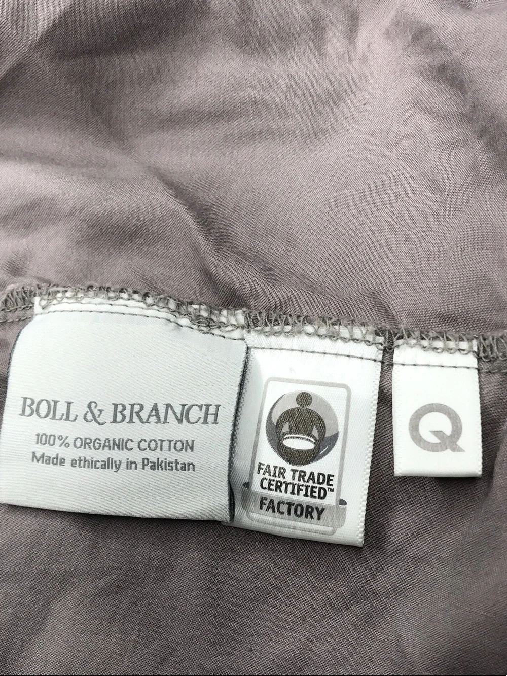 Boll & Branch Fitted Queen Grey Sheet - Elegant Neutral Bedding